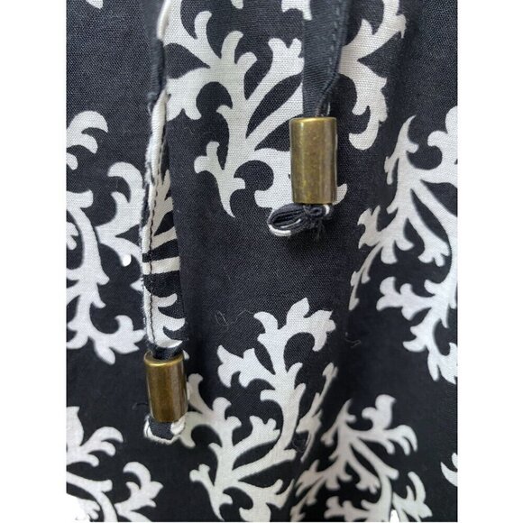 LANDS END Tunic Top XL Womens Beach Coverup Cotton Black White Cotton - Picture 5 of 11